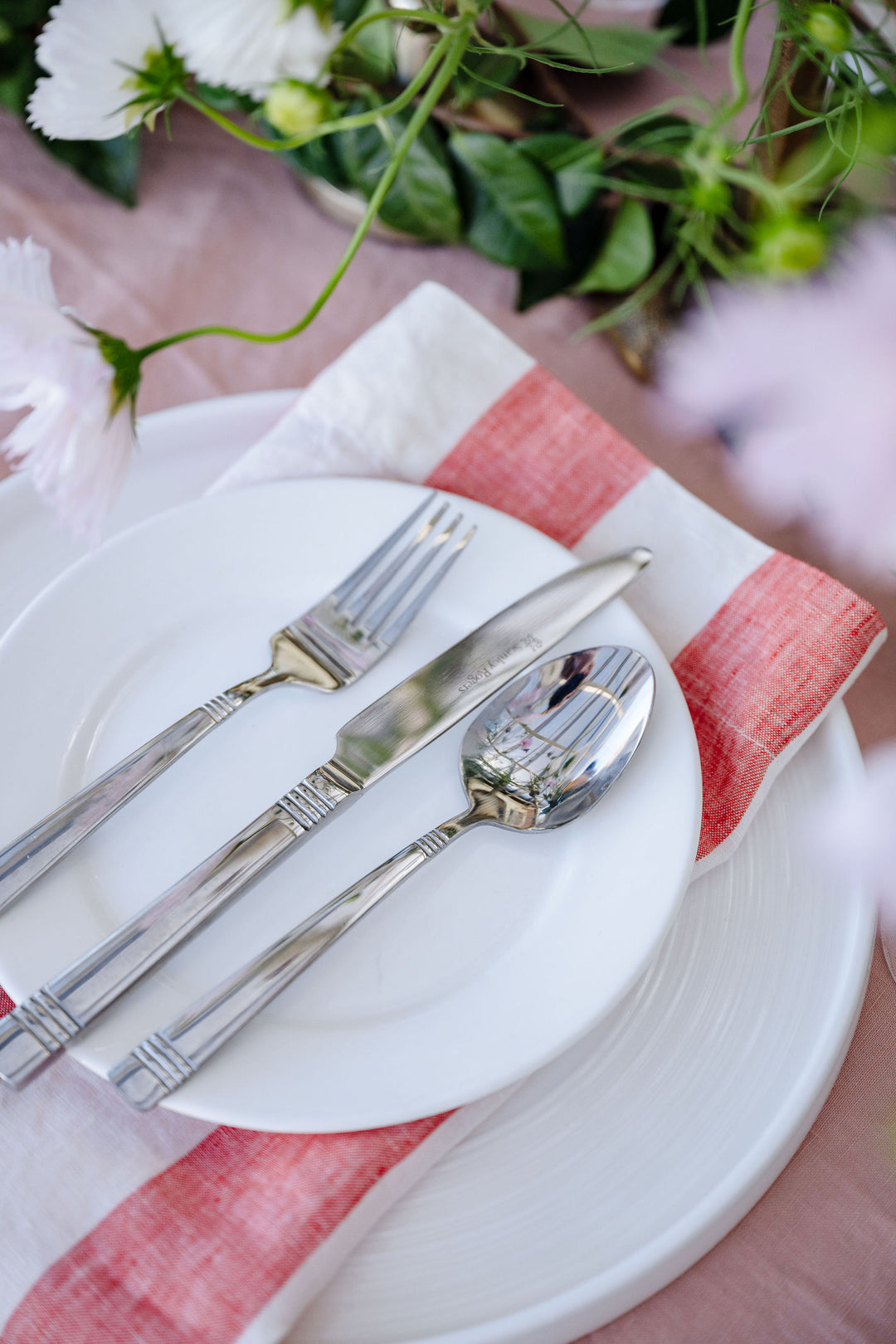 Strawberry Stripe Linen Napkins - Set Of Four