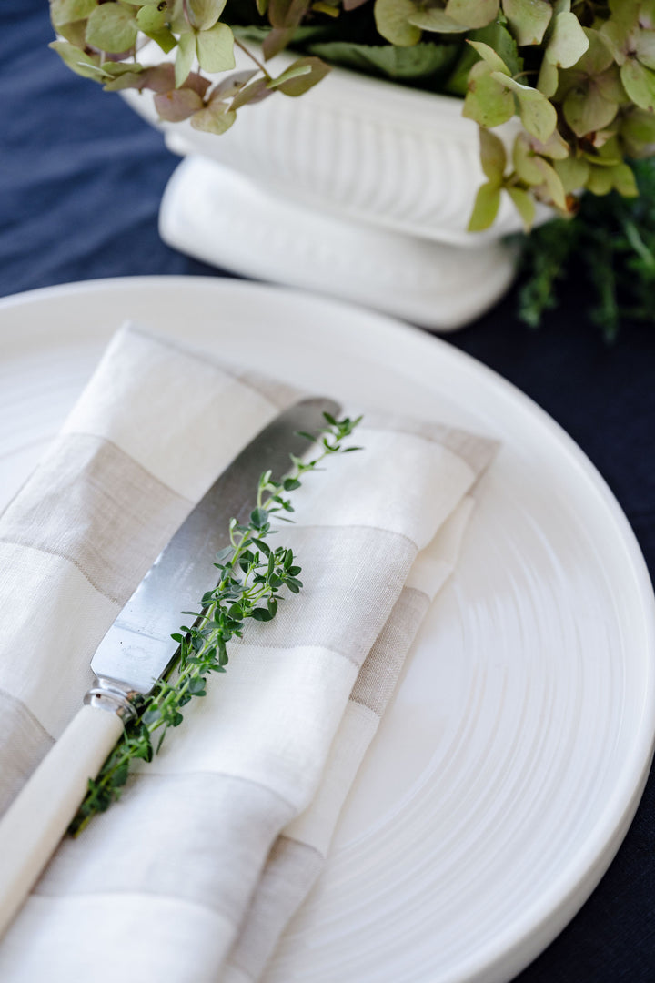 Portobello Stripe Linen Napkins  - Set Of Four