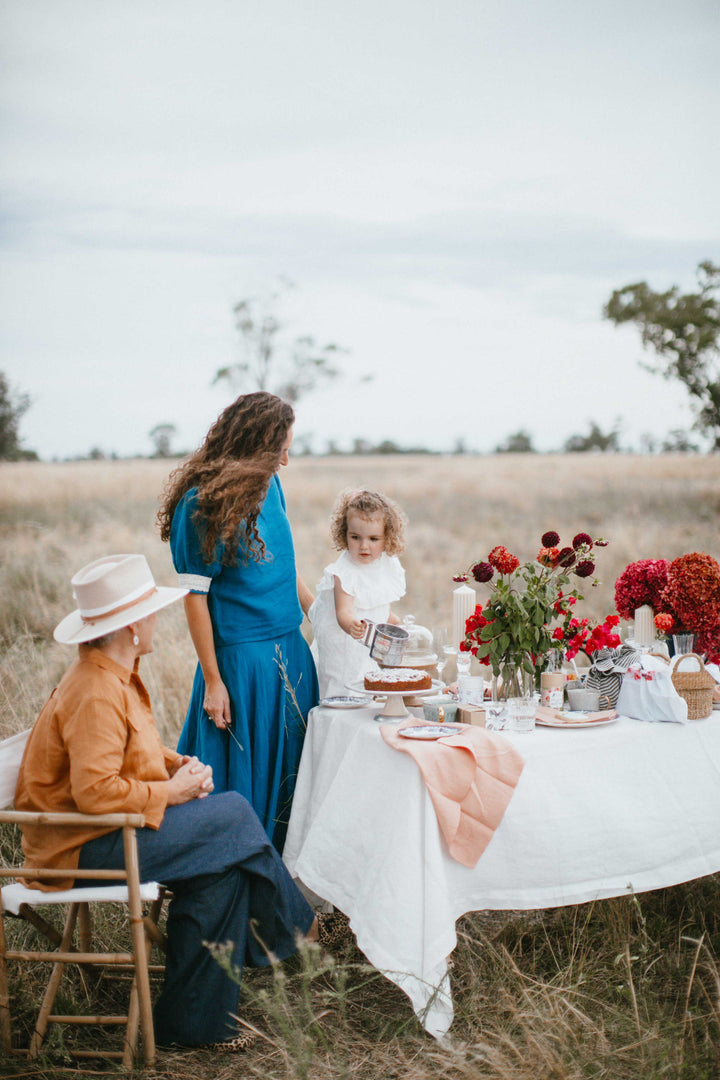 Brie White Linen Tablecloth