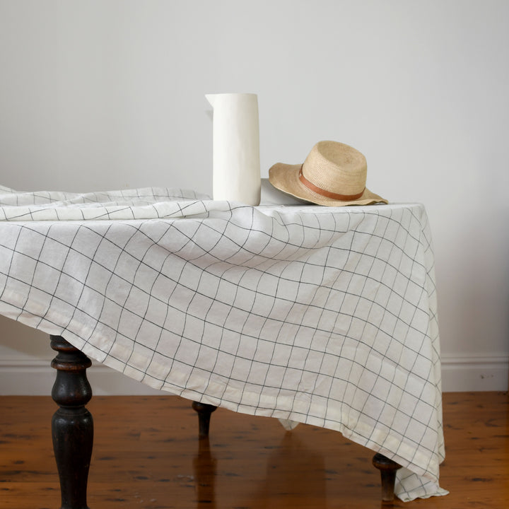 Charcoal Criss Cross Tablecloth