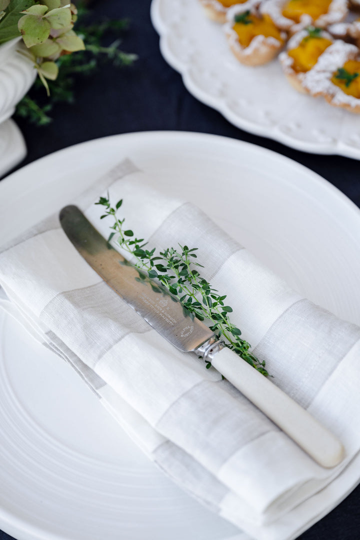 Portobello Stripe Linen Napkins  - Set Of Four