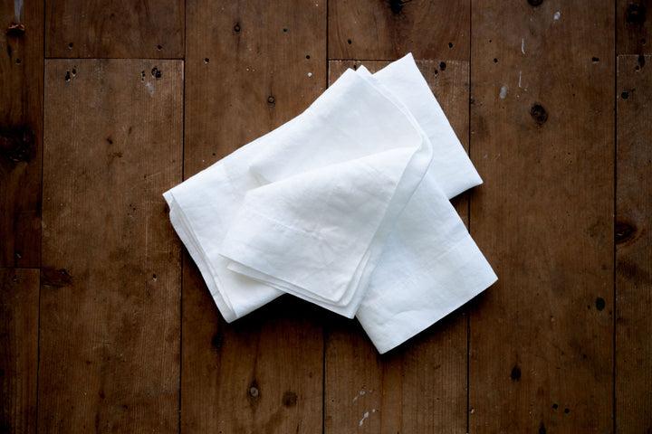 Brie White Linen Napkins - Set Of Four