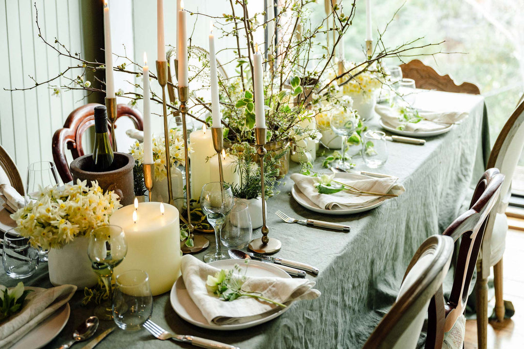 Sage Green Linen Tablecloth