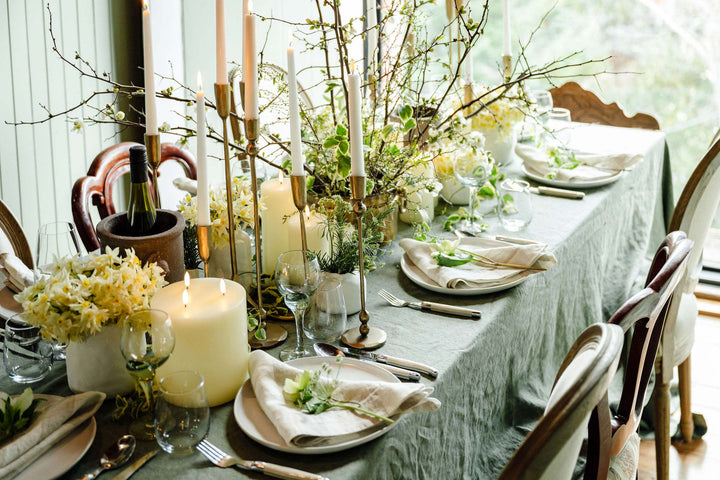 Sage Green Linen Tablecloth