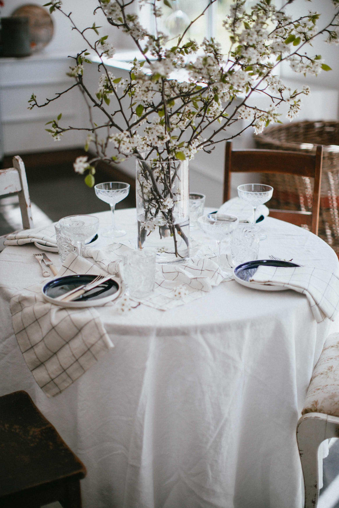 Charcoal Criss Cross Linen Napkins - Set Of Four