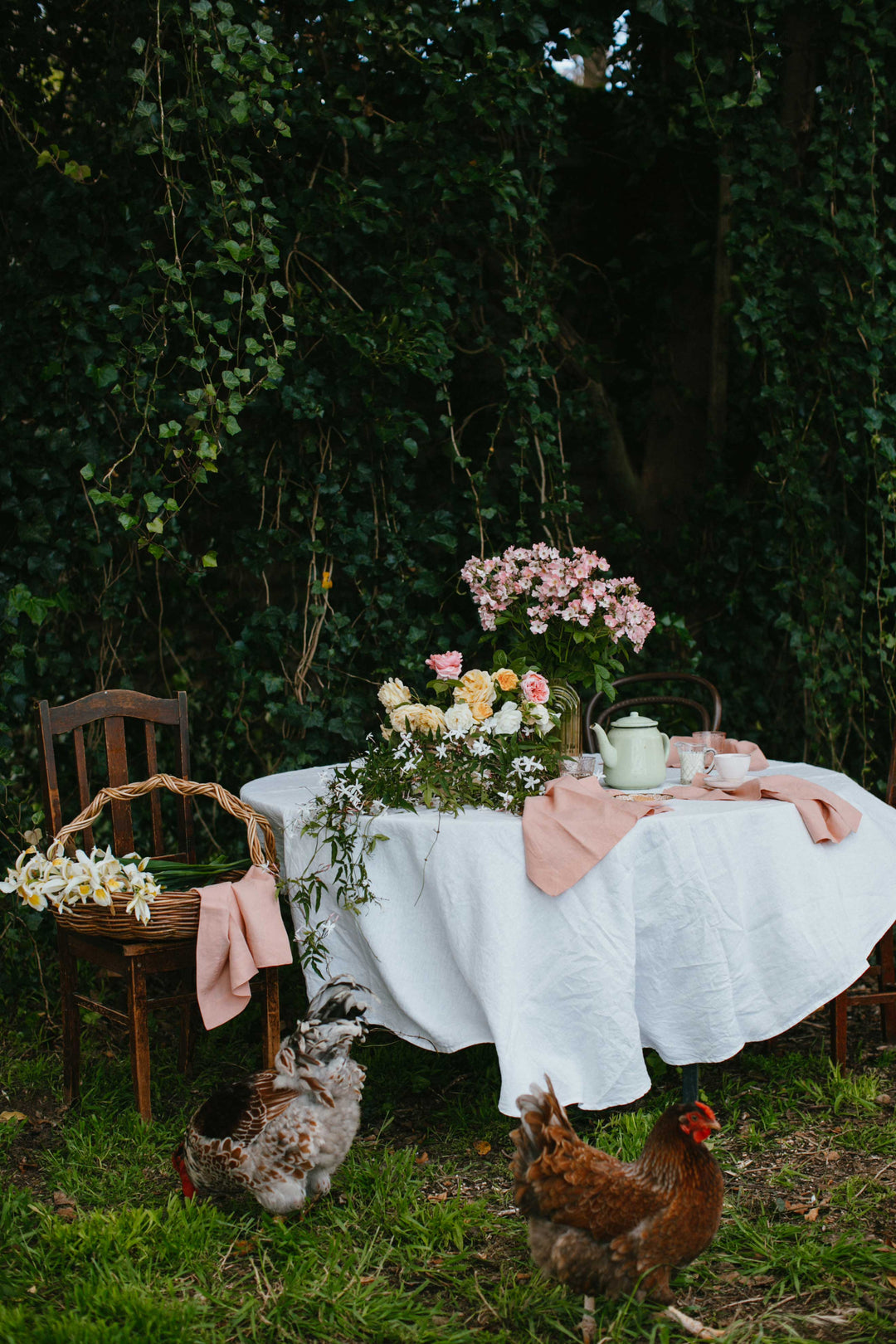 Brie White Linen Tablecloth