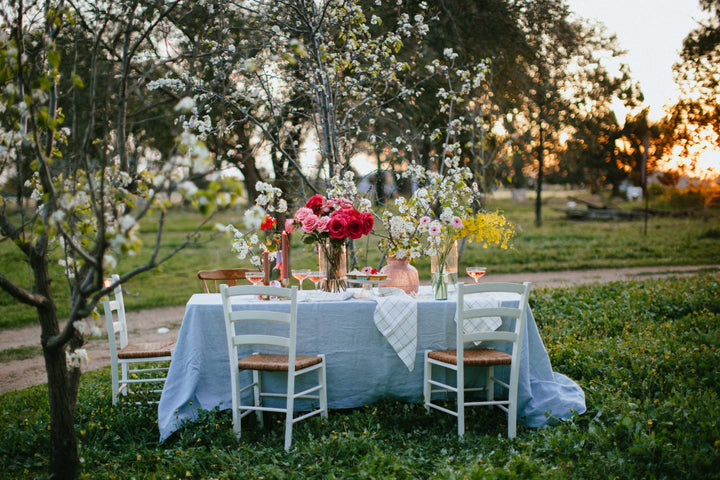 Duck Egg Blue Linen Tablecloth