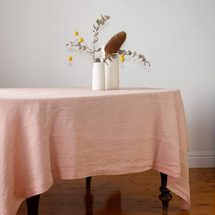 Long Lunch Linen Tablecloth Rosé Linen Tablecloth