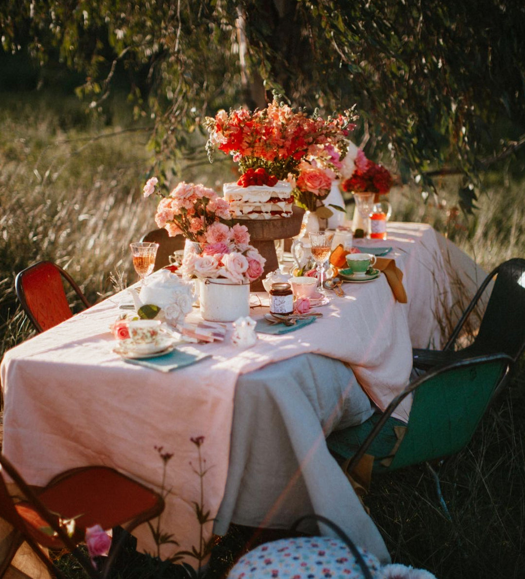 Rosé Pink Linen Tablecloth